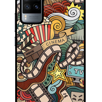 Cinema Abstract Vivo X60 Glass Case Back Cover by Casekaro