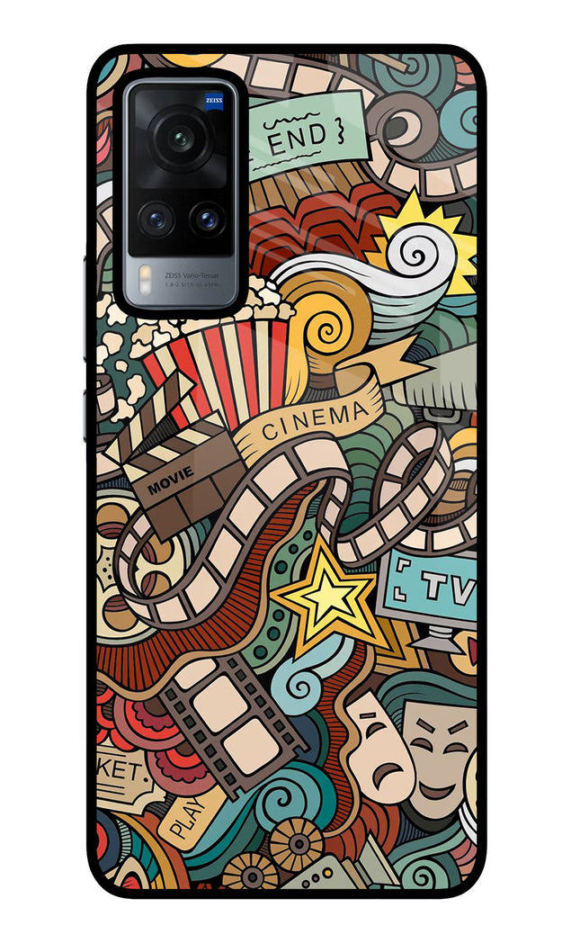 Cinema Abstract Vivo X60 Glass Case Back Cover by Casekaro