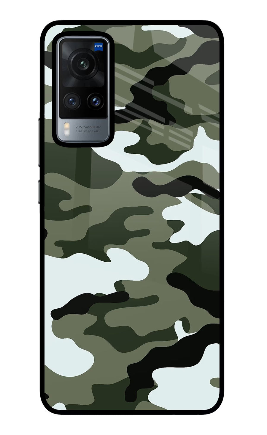 Camouflage Vivo X60 Back Cover, Glass case