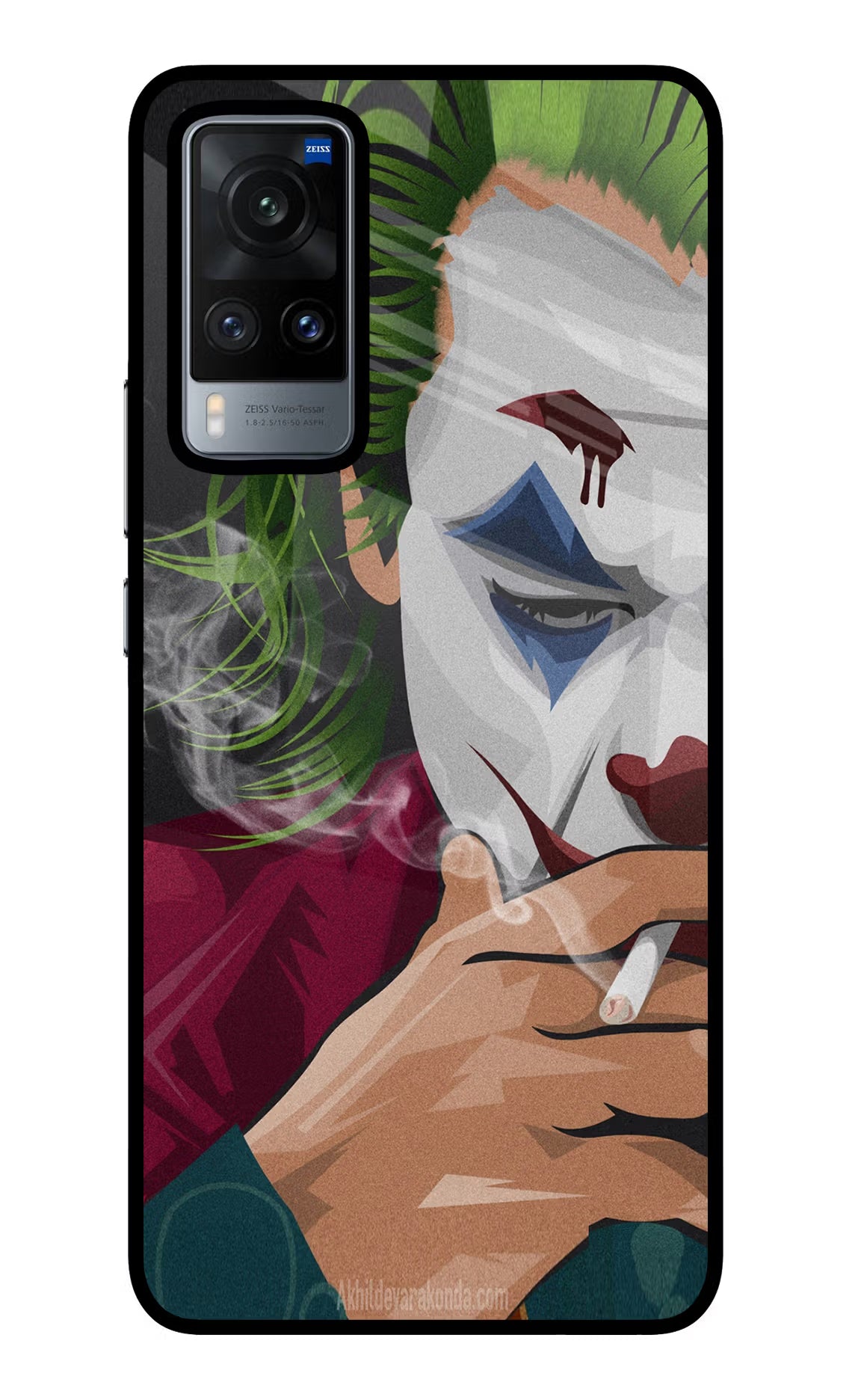Joker Smoking Vivo X60 Glass Case Back Cover by Casekaro