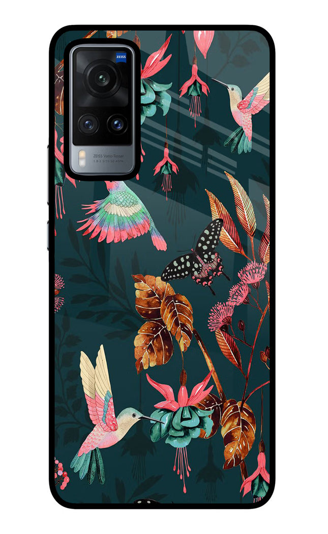 Birds Vivo X60 Glass Case Back Cover by Casekaro