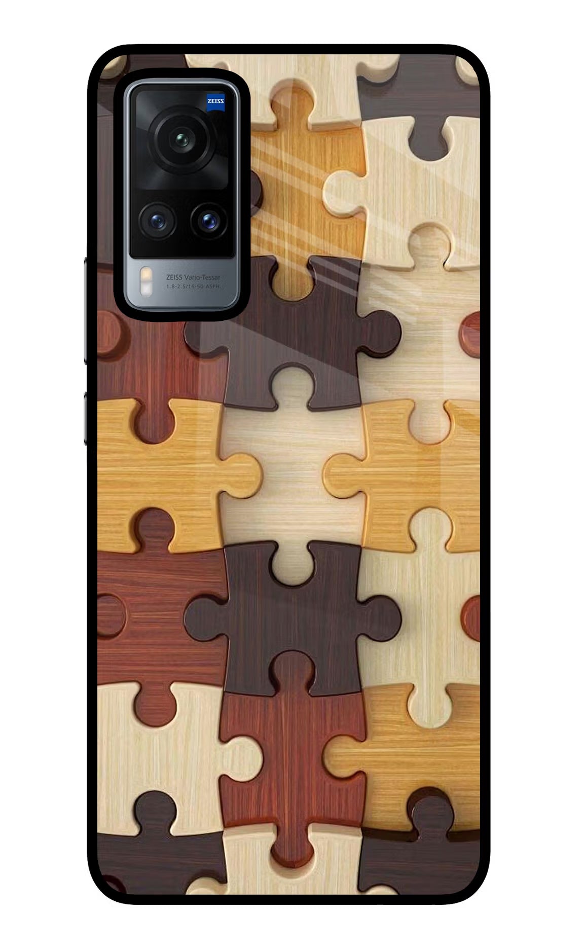 Wooden Puzzle Vivo X60 Glass Case