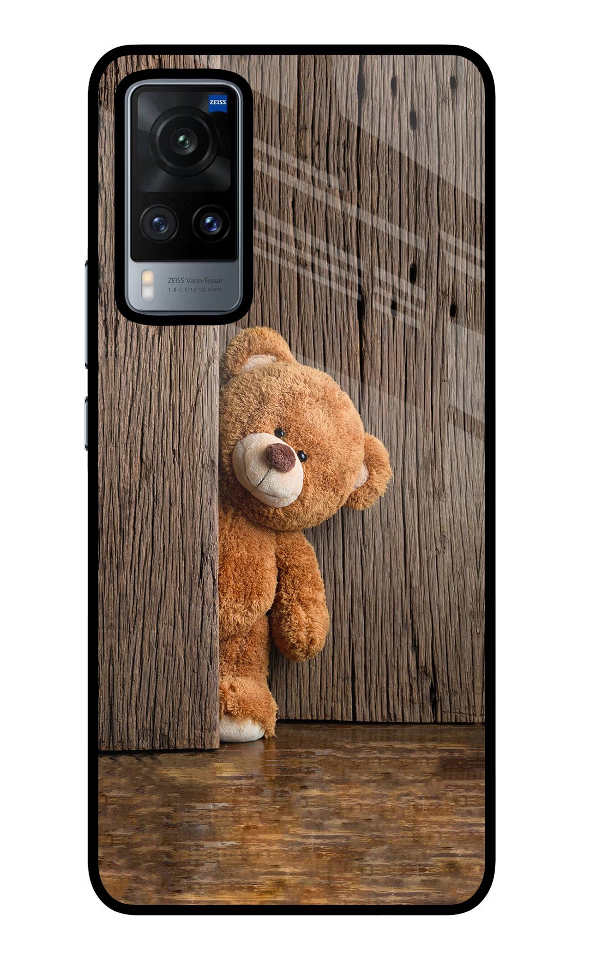 Teddy Wooden Vivo X60 Glass Case
