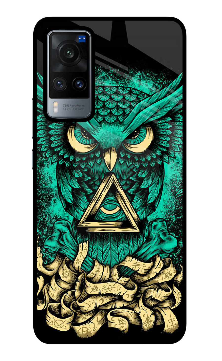 Green Owl Vivo X60 Back Cover, Glass case