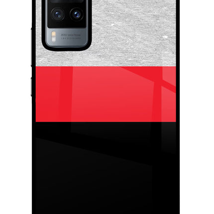 Tri Color Pattern Vivo X60 Glass Case Back Cover by Casekaro