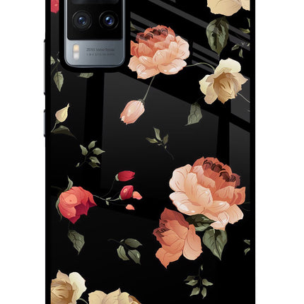 Flowers Vivo X60 Glass Case Back Cover by Casekaro