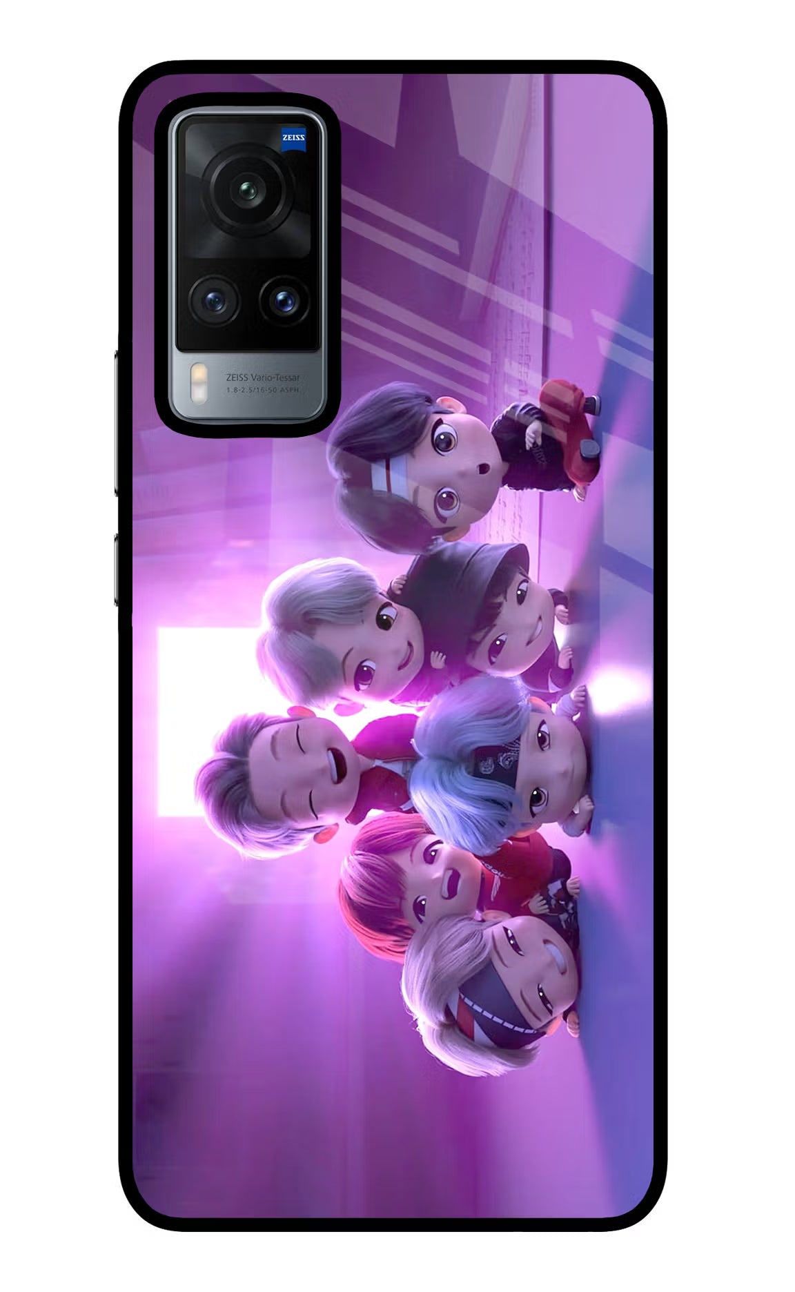 BTS Chibi Vivo X60 Glass Case Back Cover by Casekaro