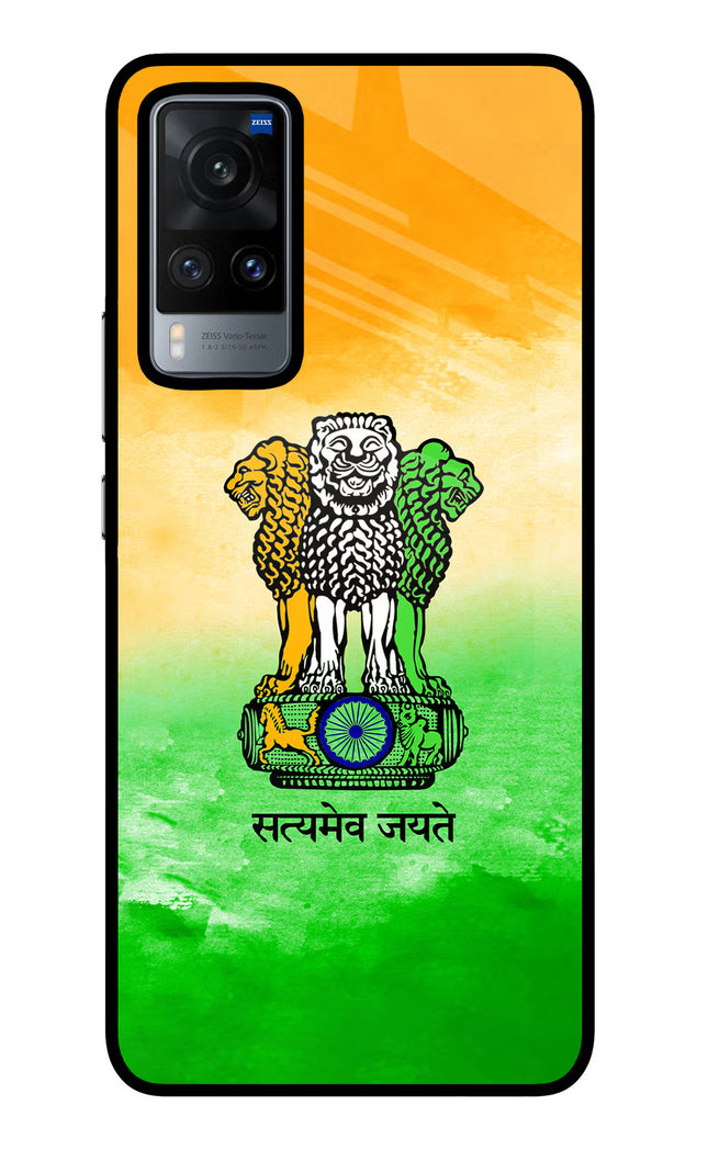 Satyamev Jayate Flag Vivo X60 Glass Case Back Cover by Casekaro