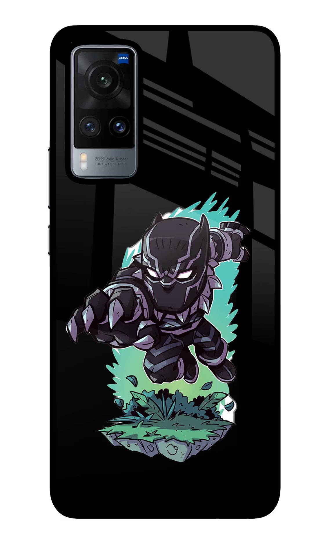 Black Panther Vivo X60 Glass Case Back Cover by Casekaro
