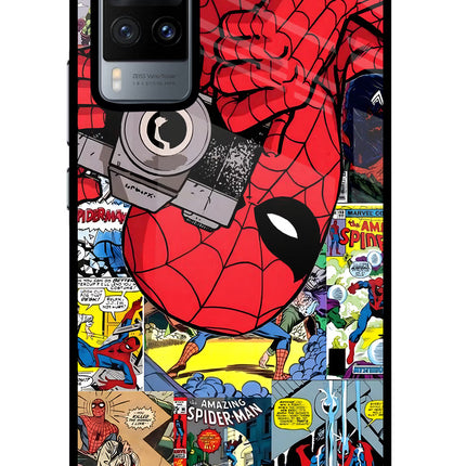 Spider Man Vivo X60 Glass Case Back Cover by Casekaro