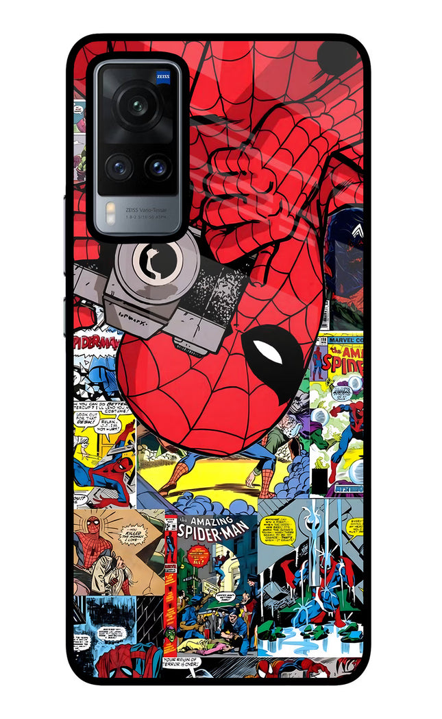 Spider Man Vivo X60 Glass Case Back Cover by Casekaro