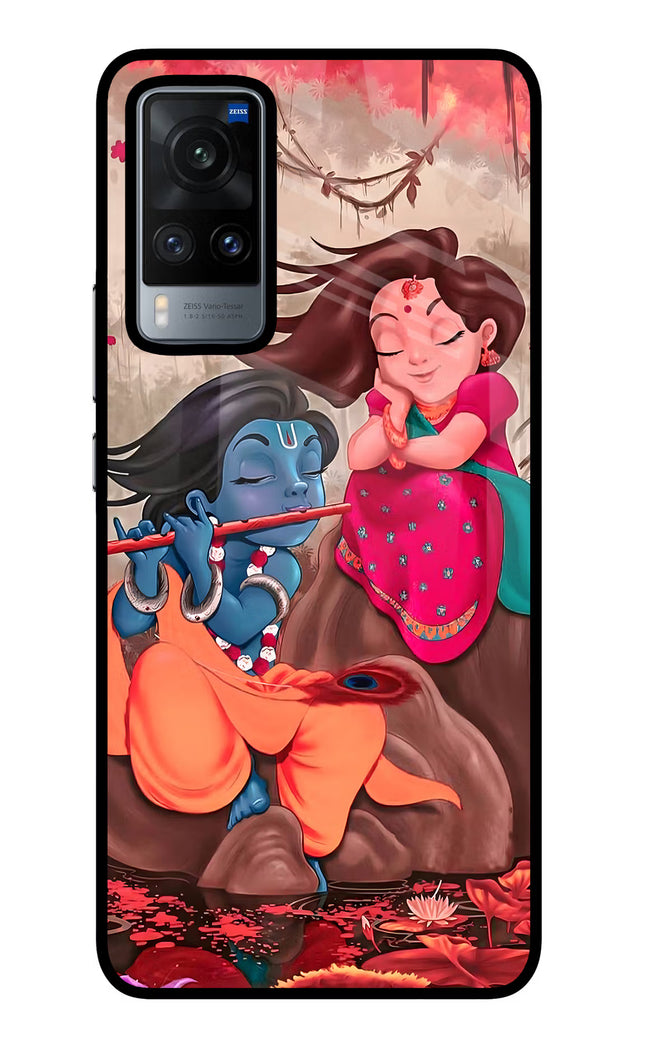 Radhe Krishna Vivo X60 Glass Case Back Cover by Casekaro