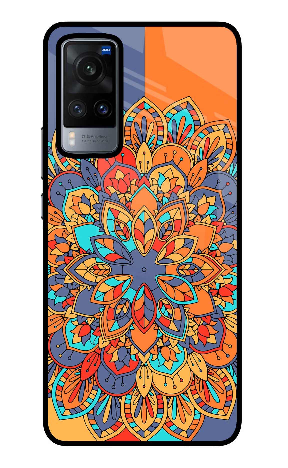 Color Mandala Vivo X60 Glass Case Back Cover by Casekaro