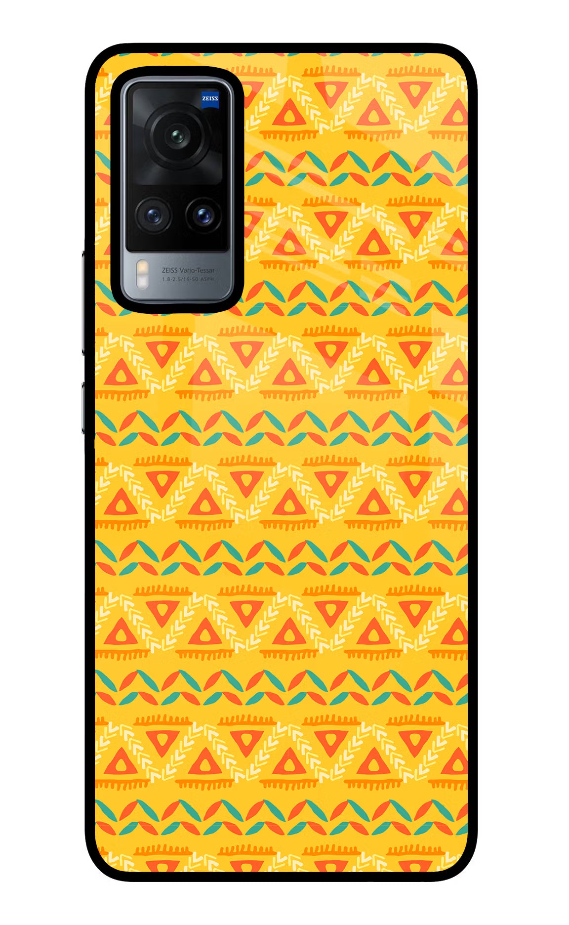Tribal Pattern Vivo X60 Glass Case Back Cover by Casekaro