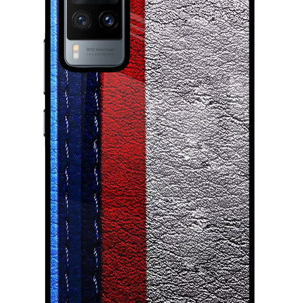 BMW Stripes Vivo X60 Glass Case Back Cover by Casekaro