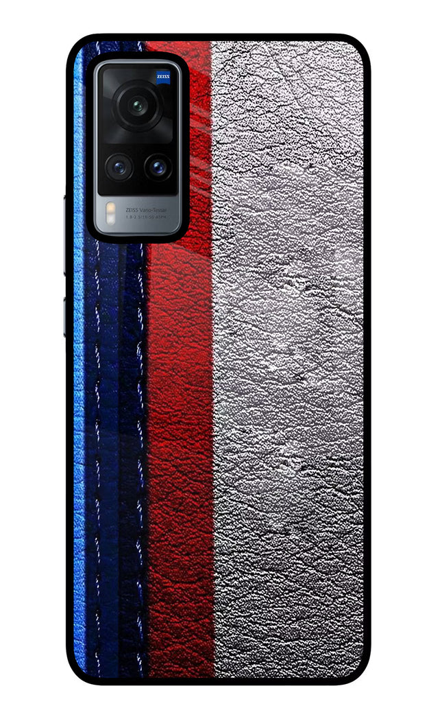 BMW Stripes Vivo X60 Glass Case Back Cover by Casekaro