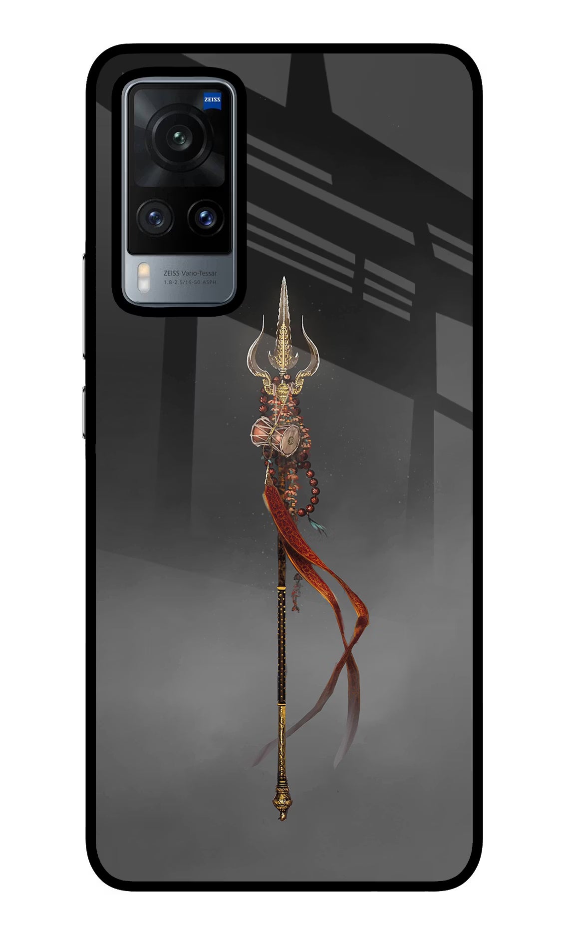 Shiv Trishul Vivo X60 Glass Case Back Cover by Casekaro