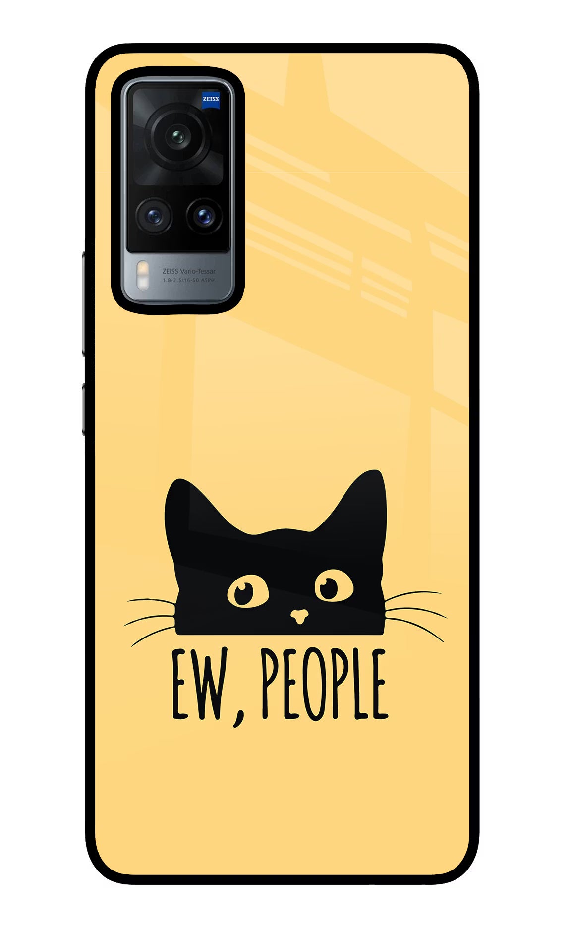 Ew People Catitude Vivo X60 Glass Case Back Cover by Casekaro