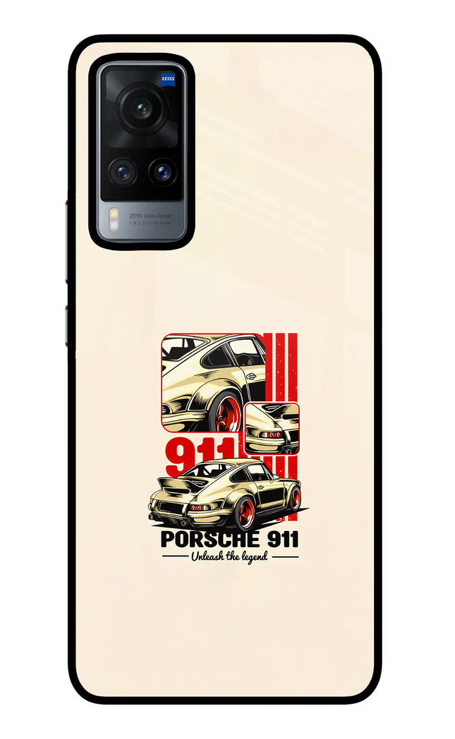 Classic Porsche 911 Vivo X60 Glass Case Back Cover by Casekaro