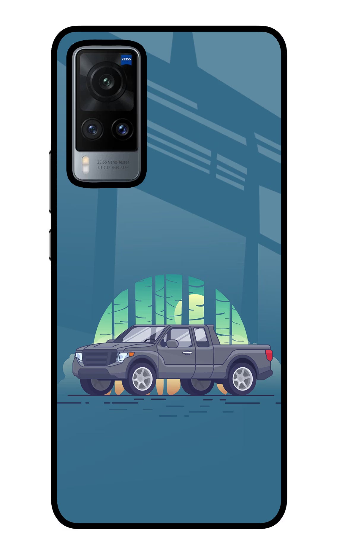 Retro Garage Vibe Vivo X60 Glass Case Back Cover by Casekaro