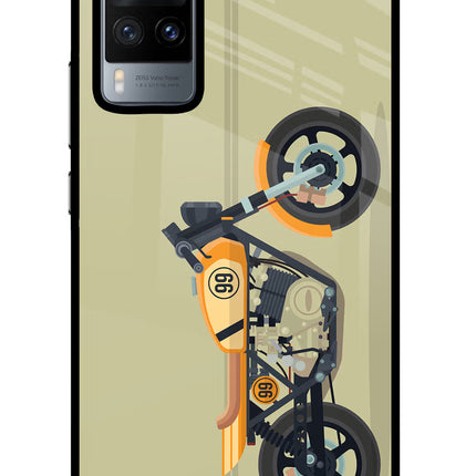 Vertical Speedster Vivo X60 Glass Case Back Cover by Casekaro
