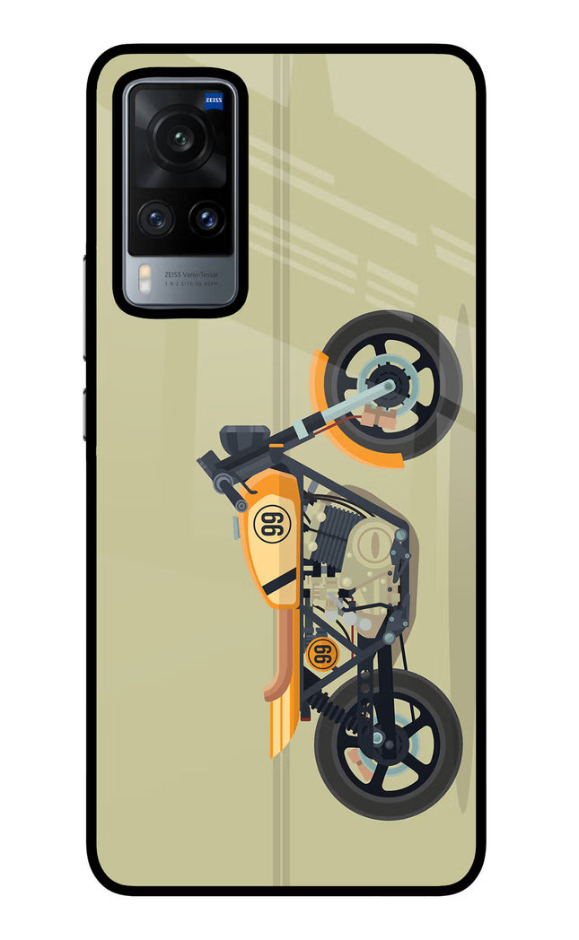 Vertical Speedster Vivo X60 Glass Case Back Cover by Casekaro
