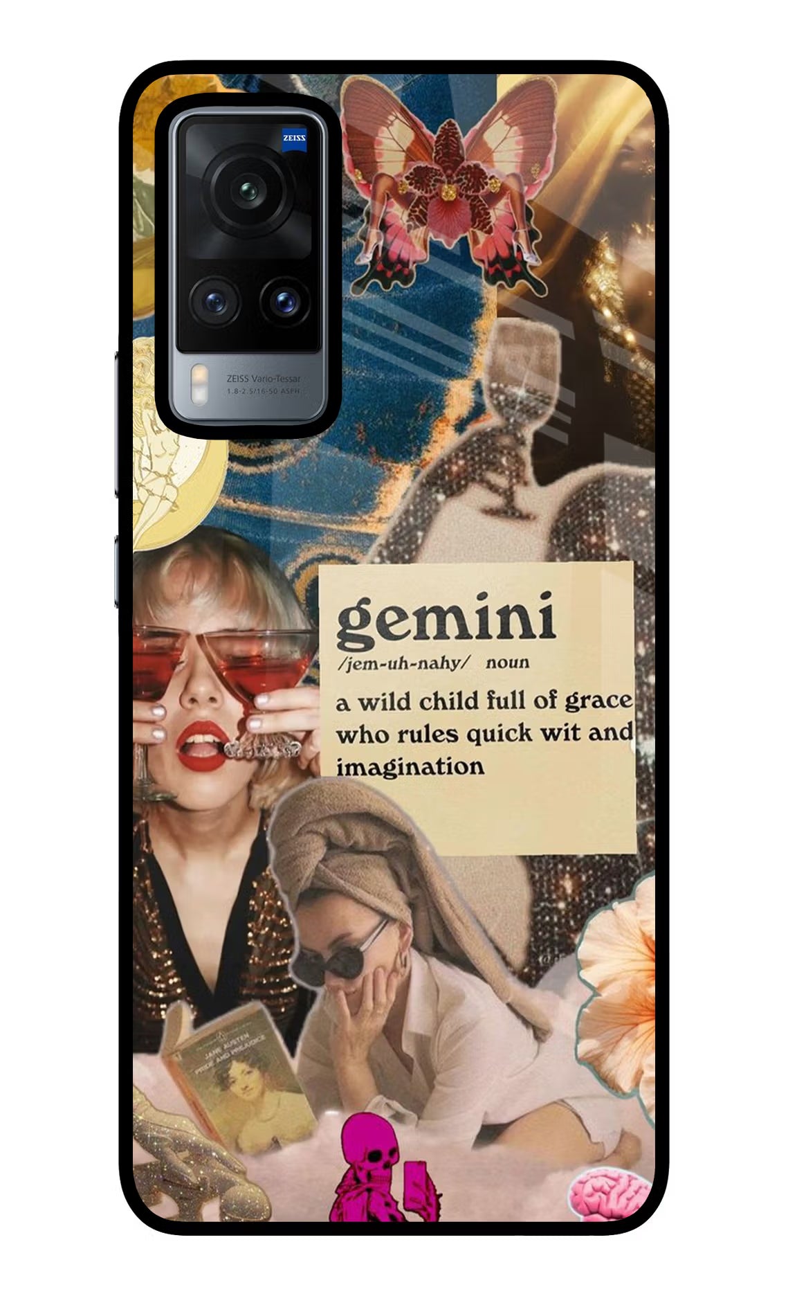 Gemini Zodiac Vivo X60 Glass Case Back Cover by Casekaro