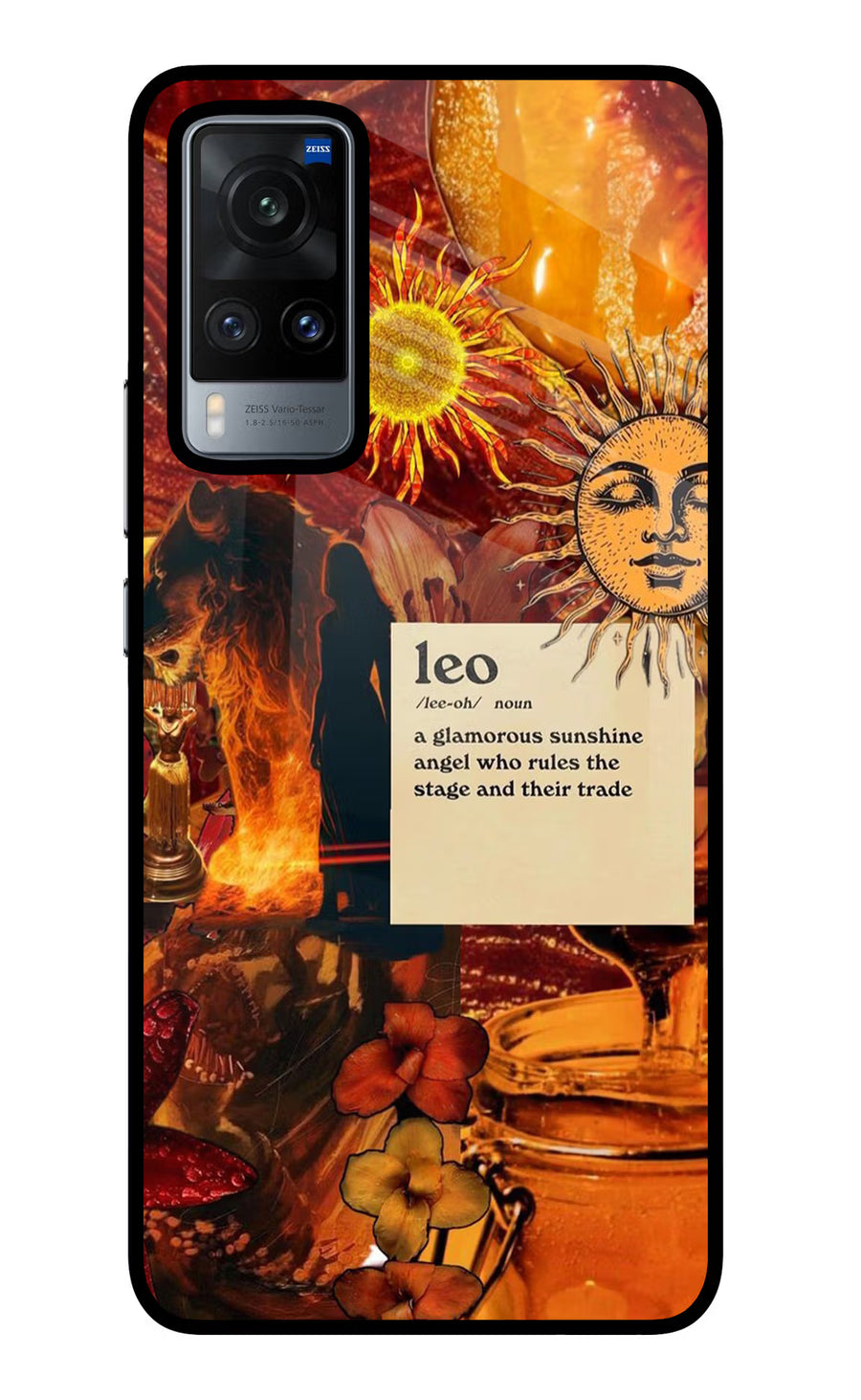Leo Zodiac Vivo X60 Back Cover, Glass case