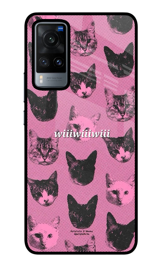 Pink Cats Vivo X60 Glass Case