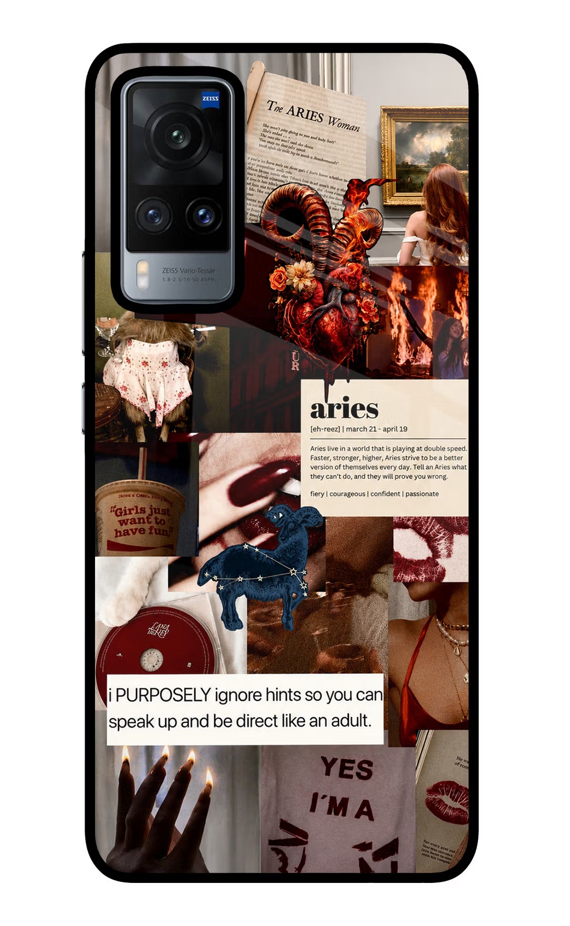 Zodiac Aries Vivo X60 Glass Case