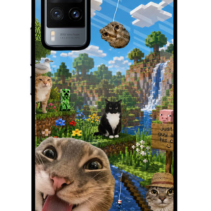 Minecraft Cat Chaos Vivo X60 Glass Case