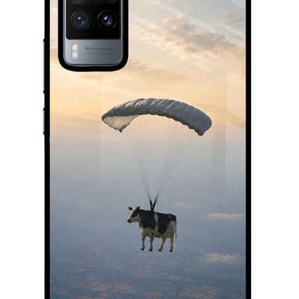 Skydiving Cow Vivo X60 Glass Case