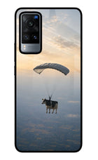 Skydiving Cow Vivo X60 Glass Case