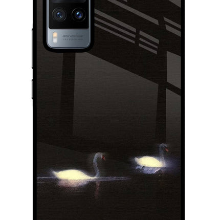 Silent Swans Vivo X60 Glass Case Back Cover by Casekaro