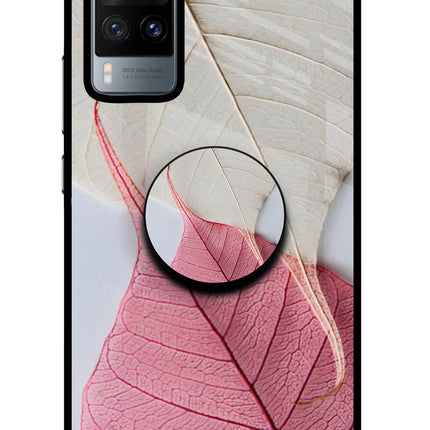 White Pink Leaf Vivo X60 Pop Case by Casekaro