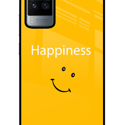 Happiness With Smiley Vivo X60 Pro Glass Case Back Cover by Casekaro