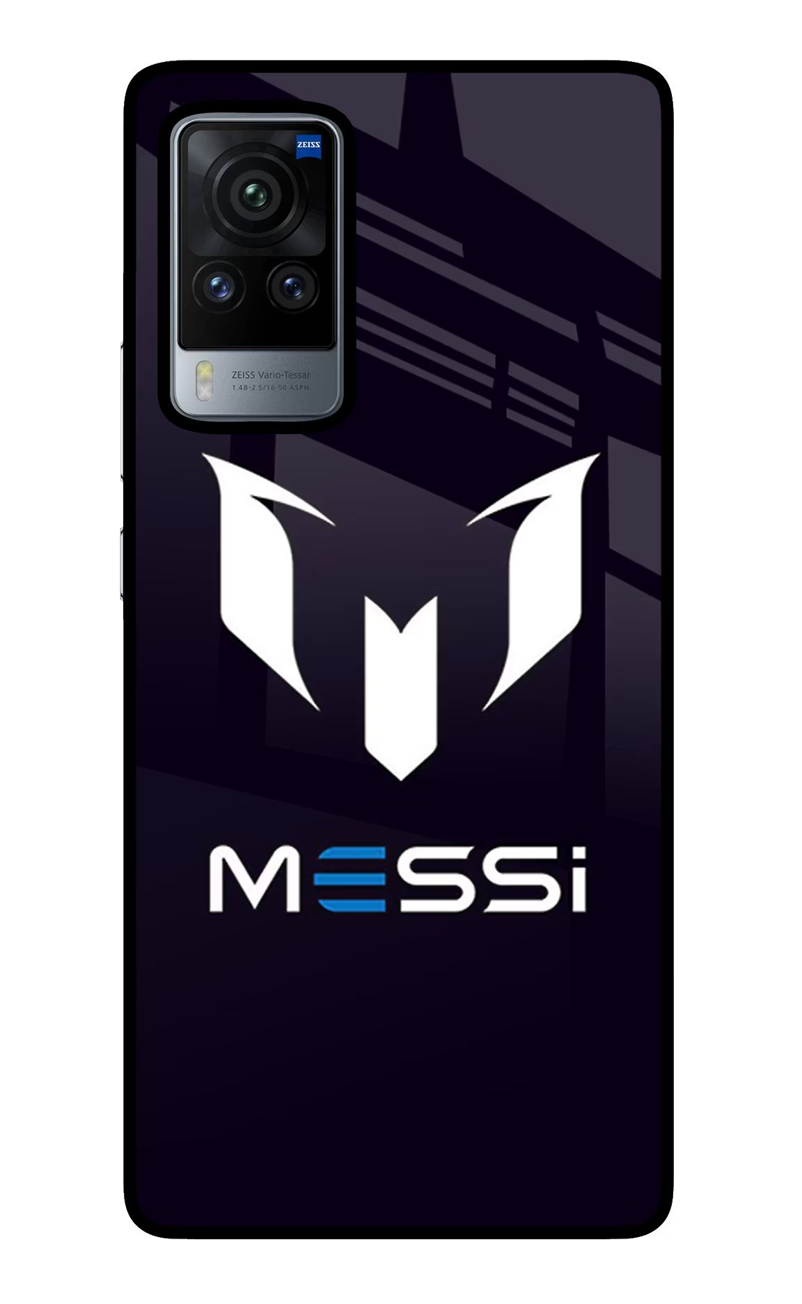 Messi Logo Vivo X60 Pro Glass Case Back Cover by Casekaro