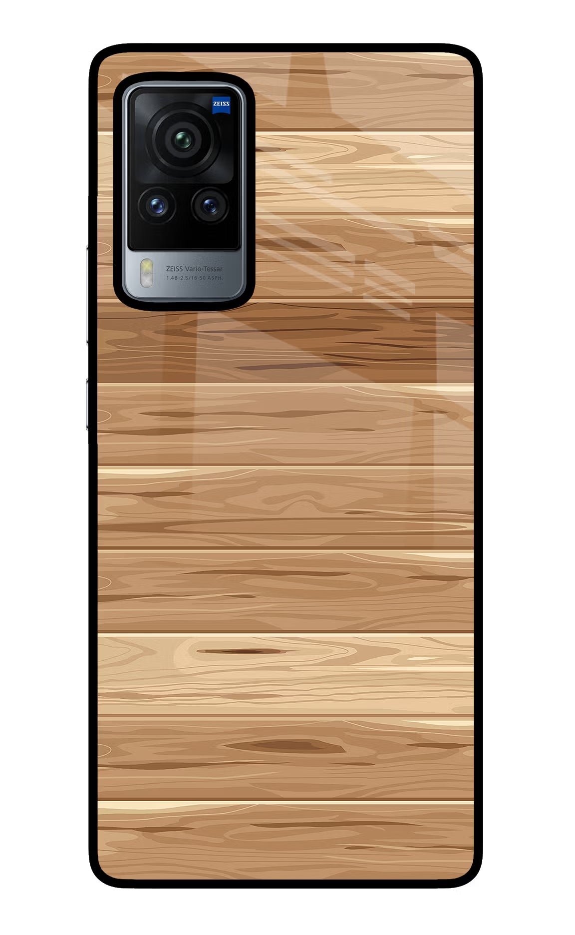 Wooden Vector Vivo X60 Pro Glass Case Back Cover by Casekaro