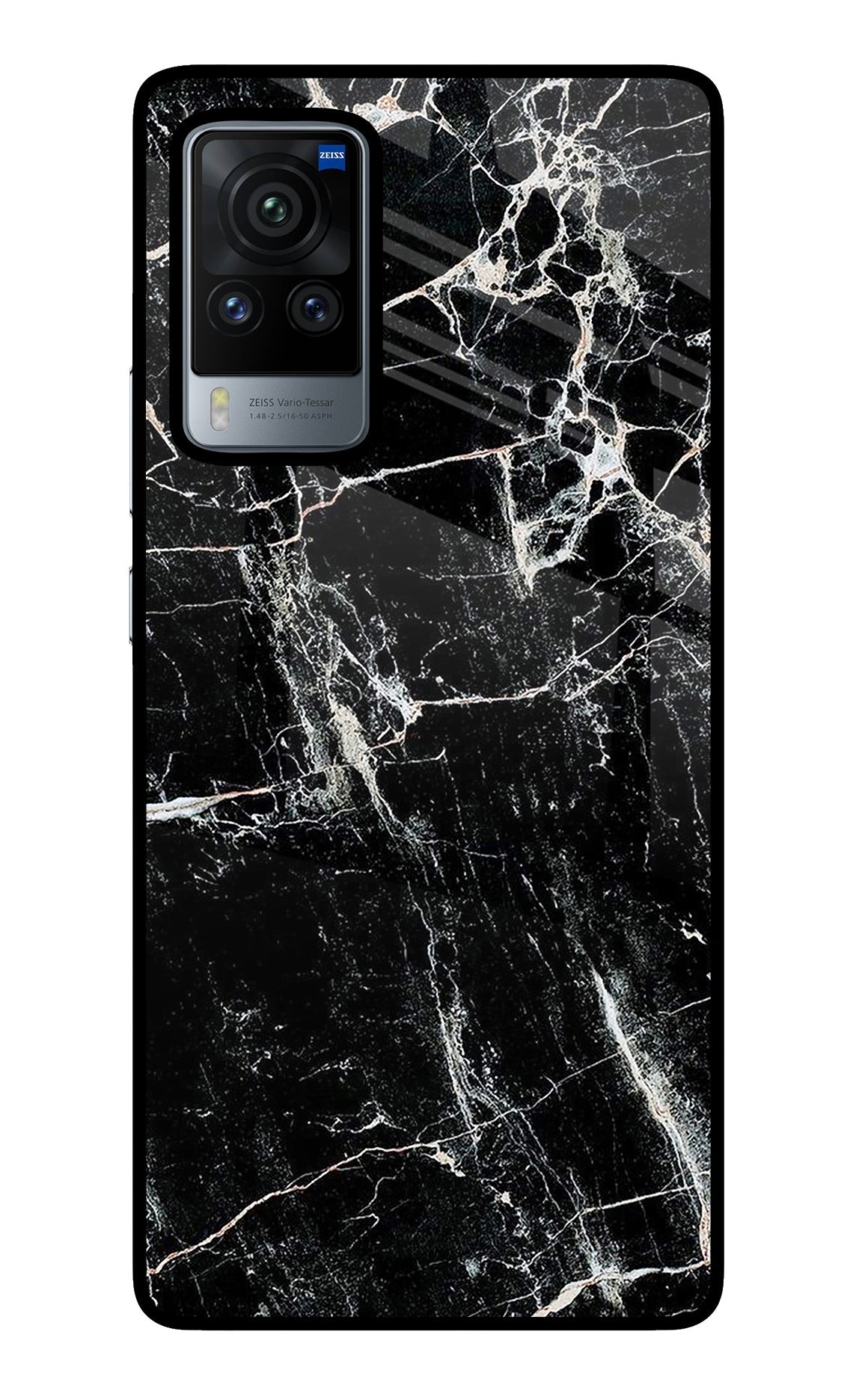 Black Marble Texture Vivo X60 Pro Glass Case