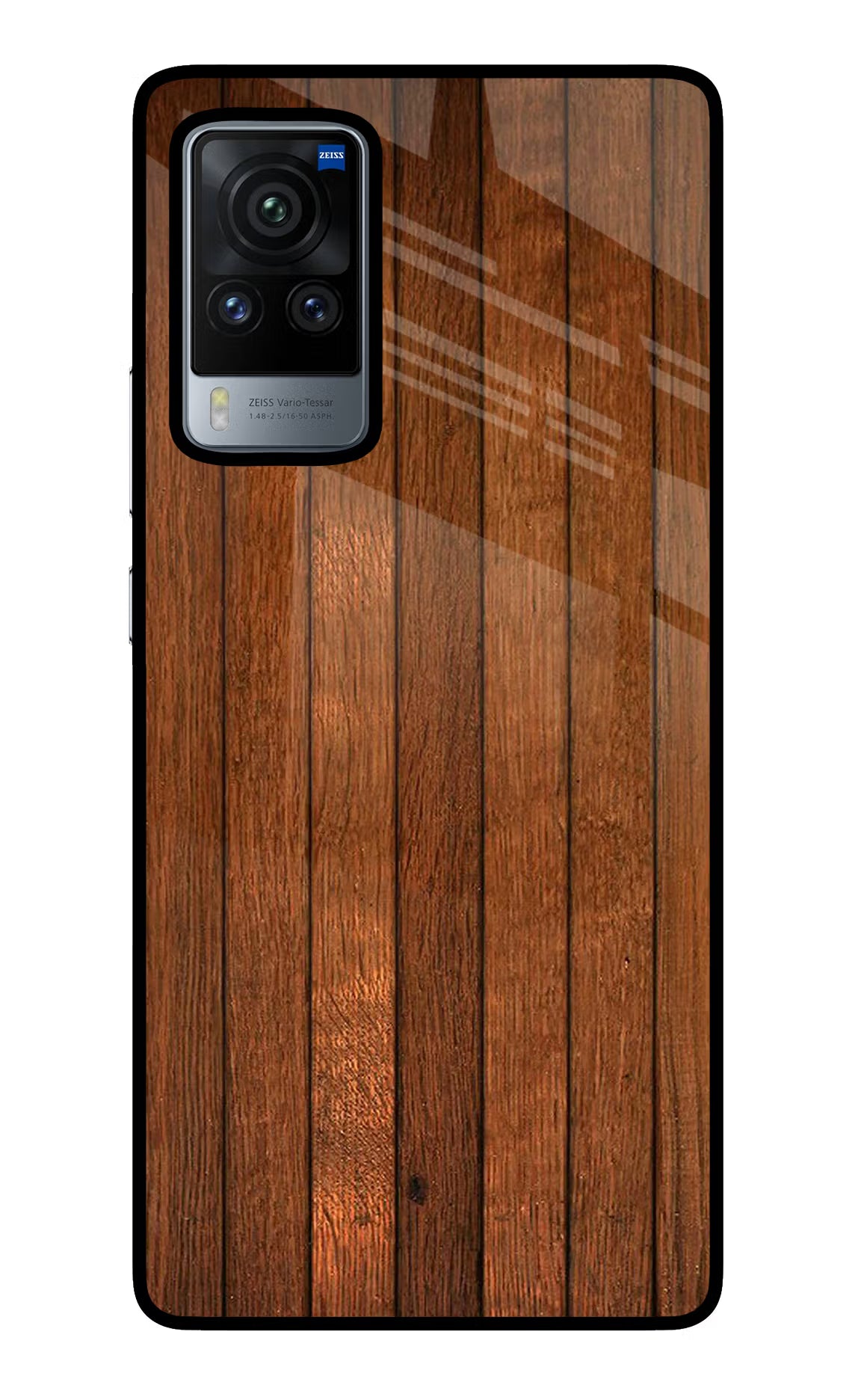 Wooden Artwork Bands Vivo X60 Pro Glass Case Back Cover by Casekaro