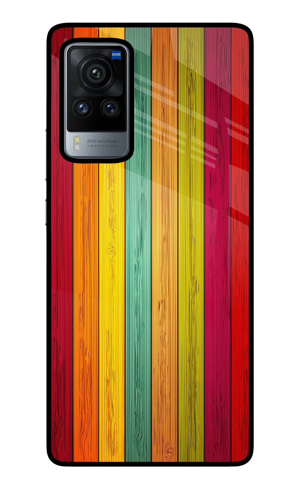 Multicolor Wooden Vivo X60 Pro Glass Case