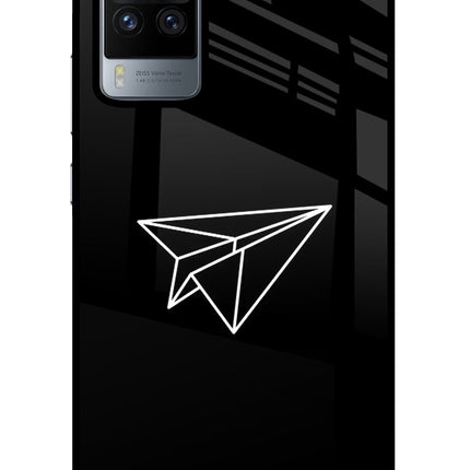 Paper Plane White Vivo X60 Pro Glass Case Back Cover by Casekaro