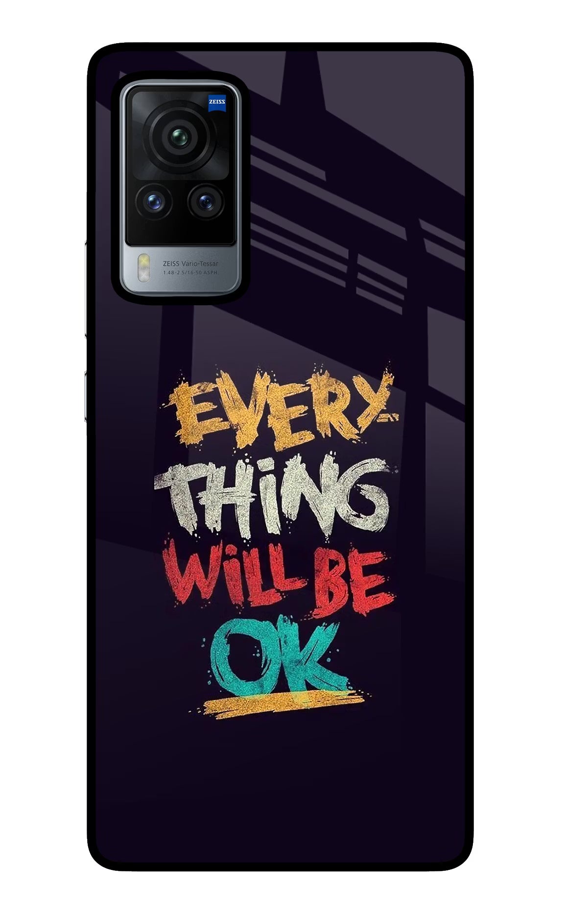Everything Will Be Ok Vivo X60 Pro Glass Case Back Cover by Casekaro