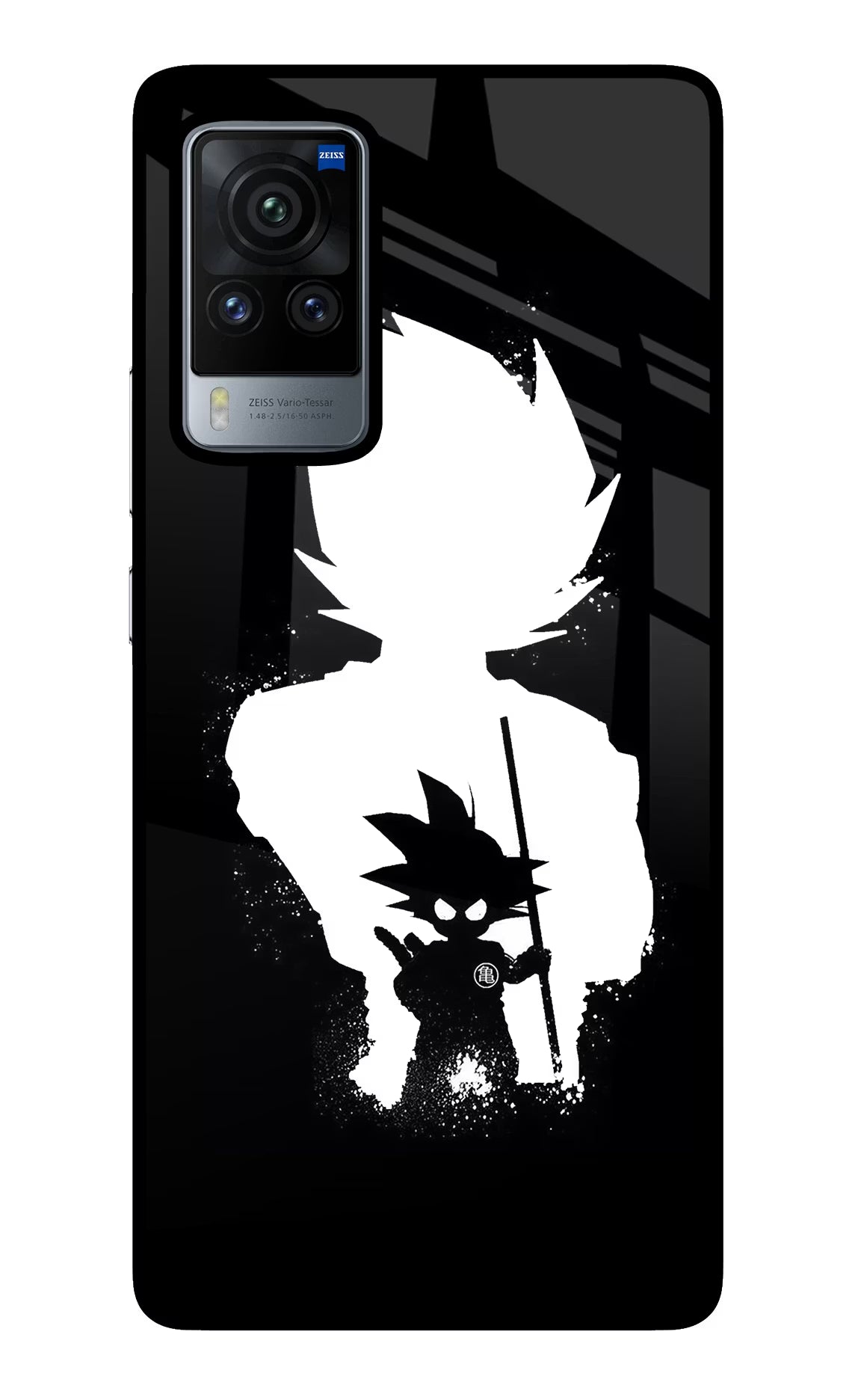 Goku Shadow Vivo X60 Pro Glass Case Back Cover by Casekaro