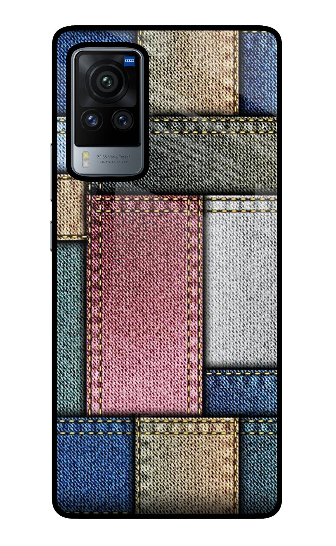 Multicolor Jeans Vivo X60 Pro Glass Case