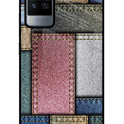 Multicolor Jeans Vivo X60 Pro Glass Case Back Cover by Casekaro