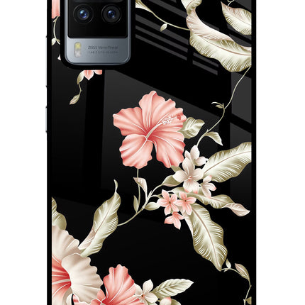 Flowers Vivo X60 Pro Glass Case Back Cover by Casekaro