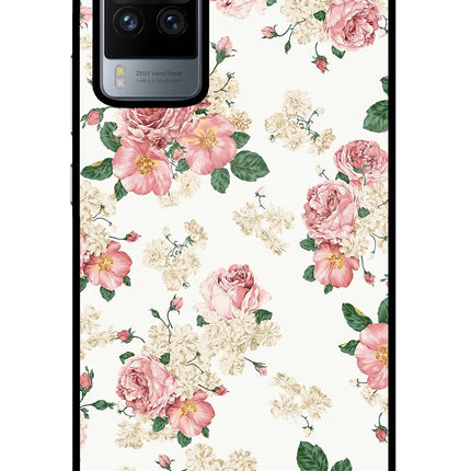 Flowers Vivo X60 Pro Glass Case Back Cover by Casekaro
