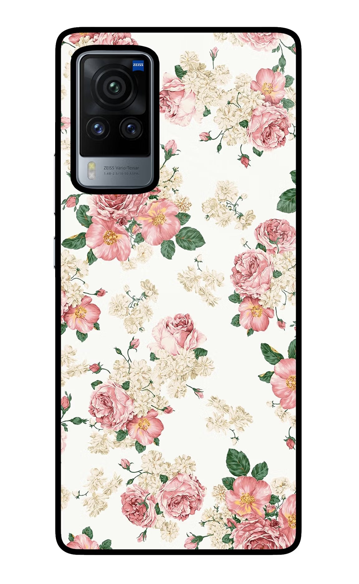 Flowers Vivo X60 Pro Glass Case Back Cover by Casekaro