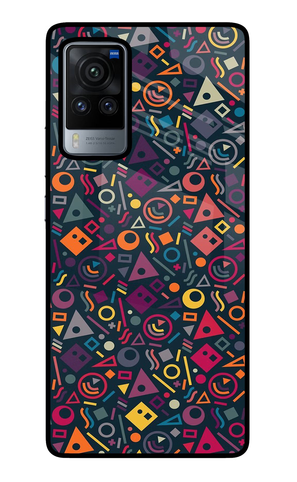 Geometric Abstract Vivo X60 Pro Glass Case Back Cover by Casekaro